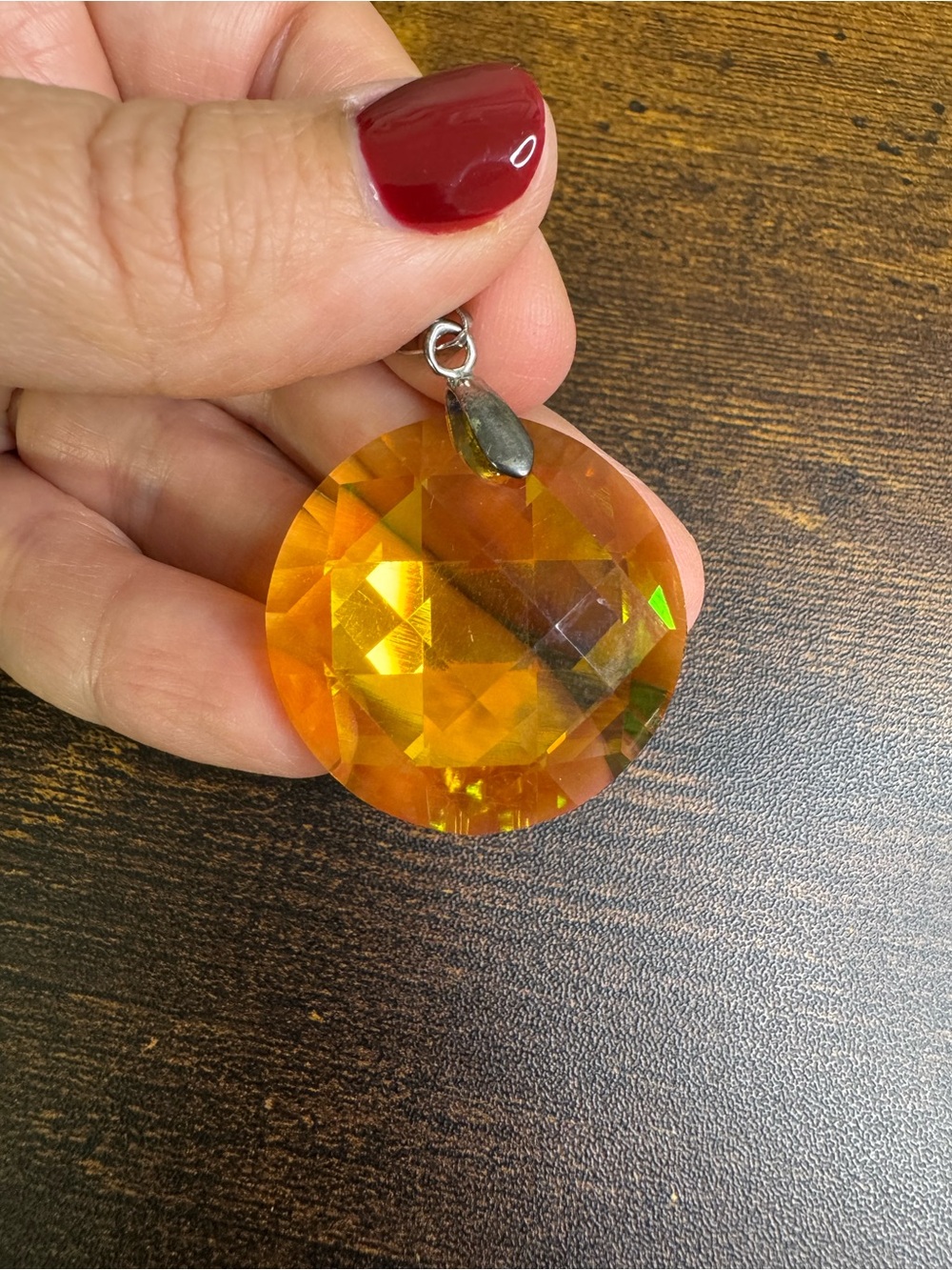 Orange Crystal Pendant Necklace